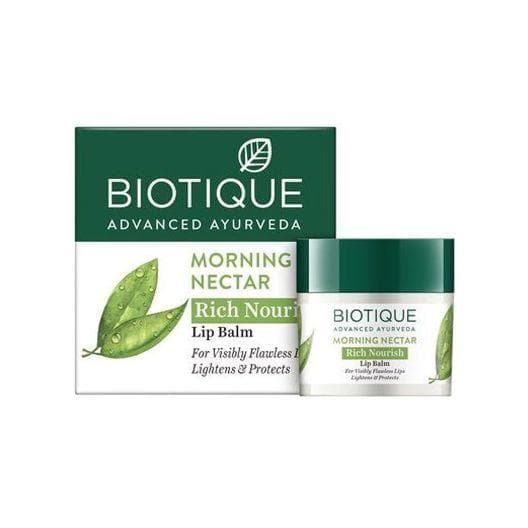 Nourishing lip balm (12 g), Morning Nectar Rich Nourish Lip Balm Biotique 6.262499999999999