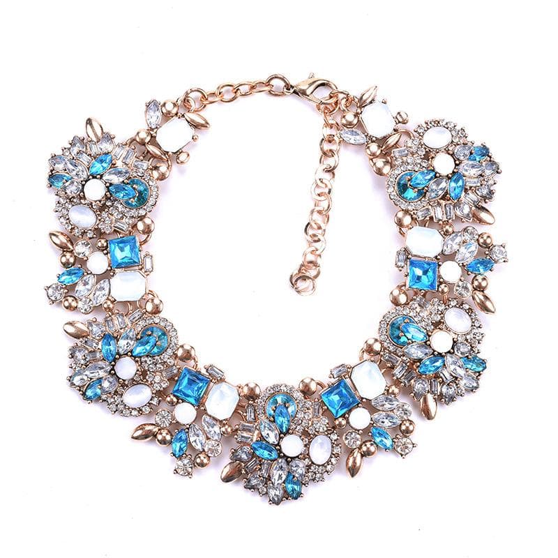 European and American short necklace women's accessories full of diamonds exaggerated flower