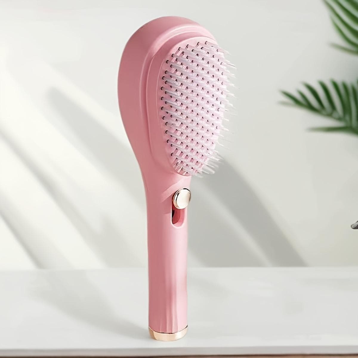 Retractable Self-Cleaning Hair Brush - Antistatic Massage Brush for Added Volume and Scalp Care, Perfect Gift for The Fashionable Woman pink