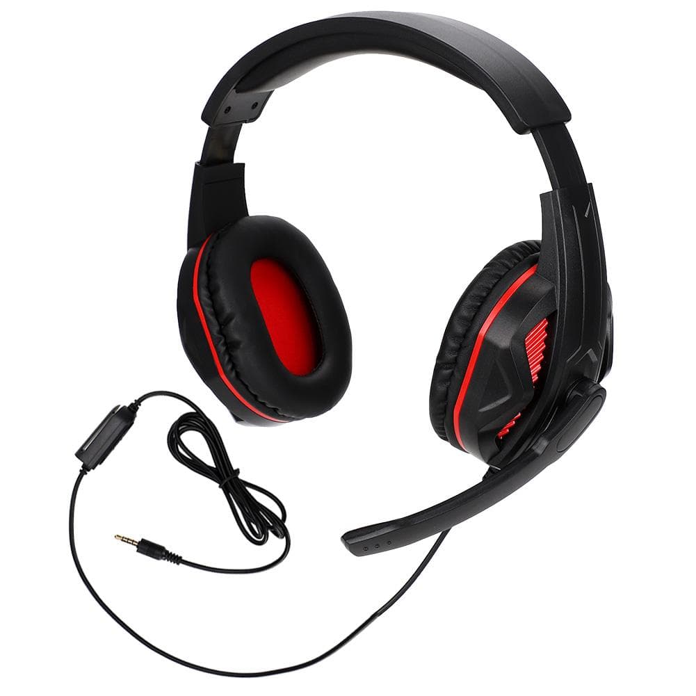 3.5mm Competitive Gaming Headset Headphone with Microphone Wired Earphone for PS4 (Black+ Red)