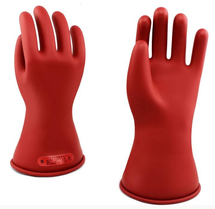 Insulation Work Glove 5KV High Voltage Safety Electric Mittens IEC60903 Class 0 Soft Latex Rubber Insulating Gloves L