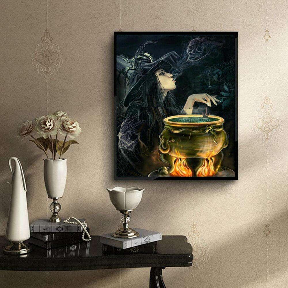 5D DIY Diamond Painting  Devil & Witch  Diamond Embroidery Cross Stitch Mosaic Painting 20X30CM