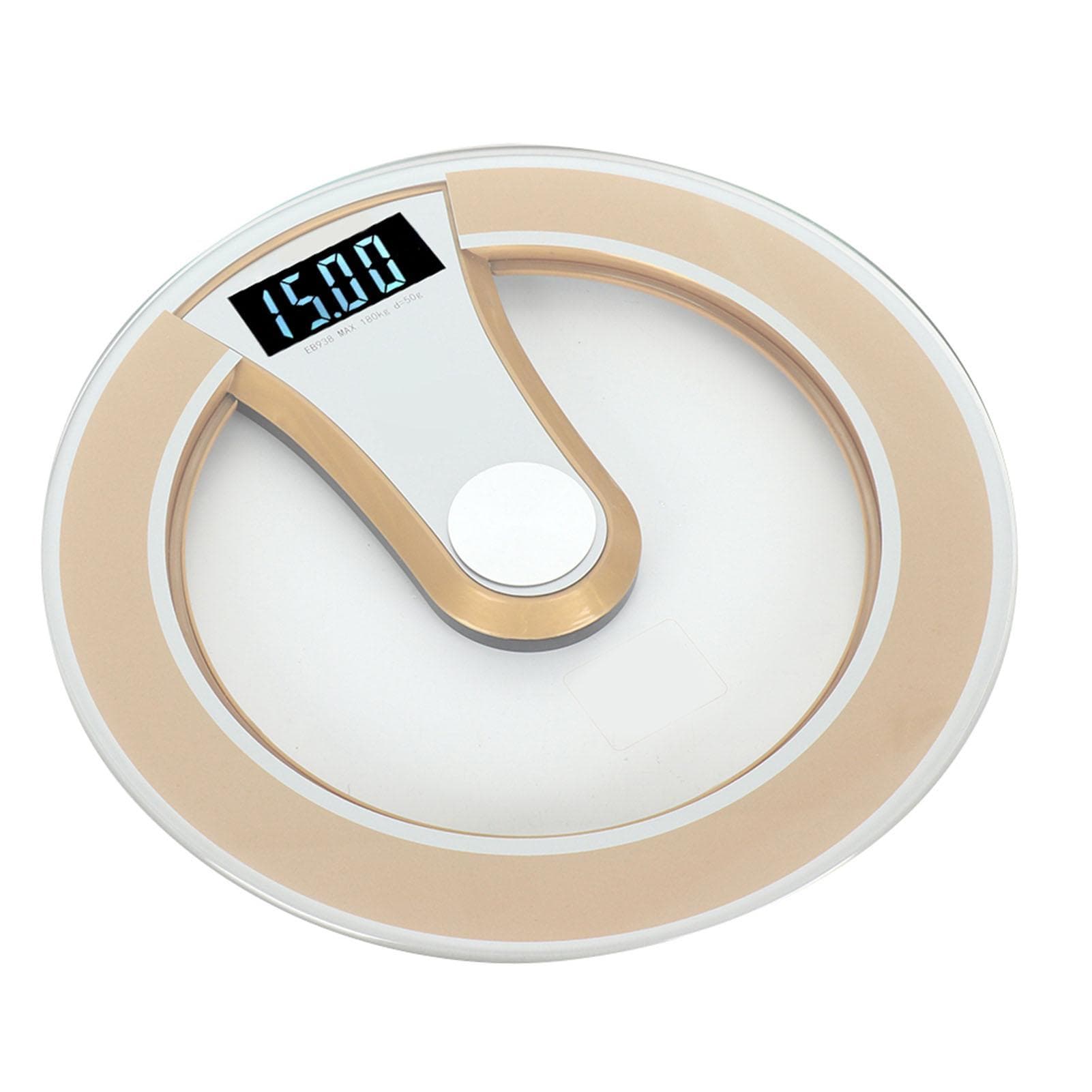Round Intelligent Electric Digital Weight Body LCD Display Scale High Precision Scale (Gold)