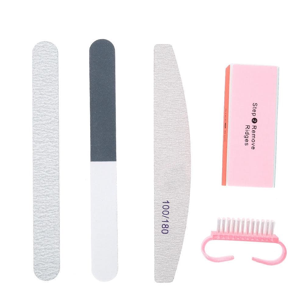5pcsSet Nail Files Powder Brush Durable Buffing Grit Accessories UV Gel Polish Tools