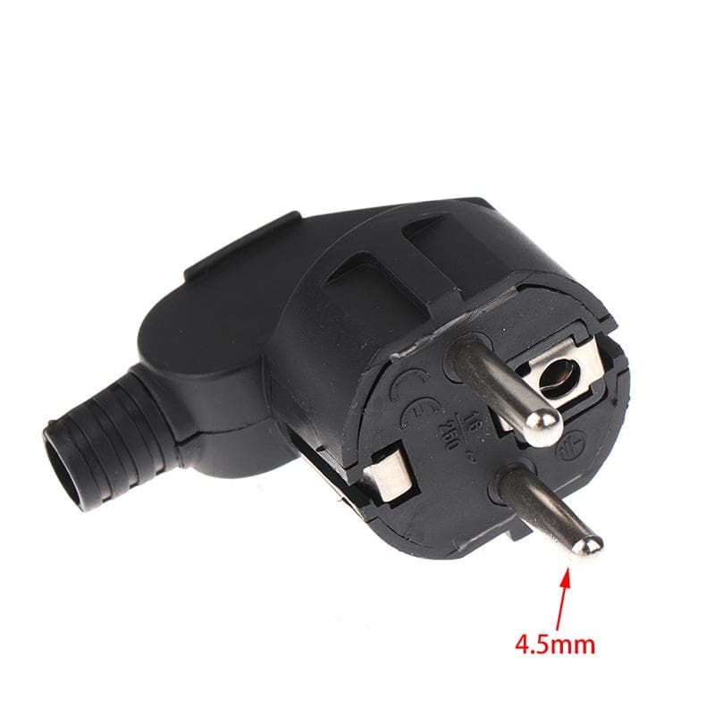 Eu Plug Adapter 16A Male Replacement Outlets Rewireable Schuko Electeical Socket black