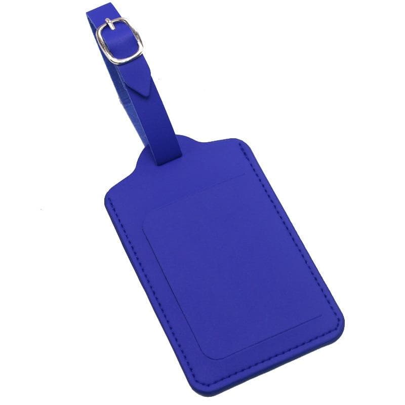 Quality Leather Luggage Tag Travel Accessories Suitcase ID Address Name Holder Baggage Boarding Tag Portable Label blue