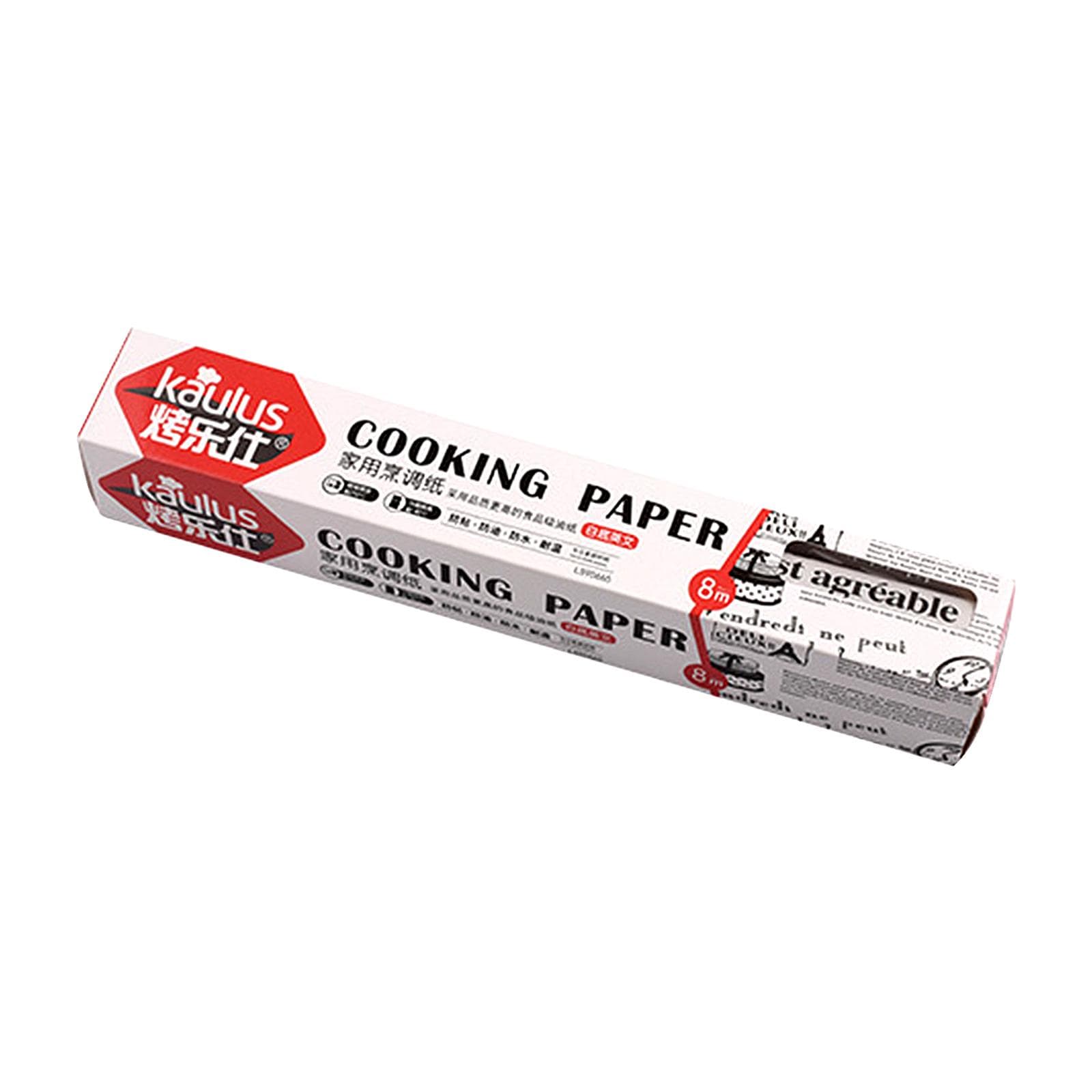 26FT Roll Baking Paper Greaseproof Heat-resistant Kitchen Cooking Sheets Non-Stick Baking Parchment white