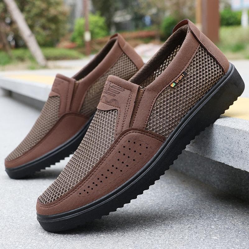 Summer  Sneakers Men Fashion Casual Walking Shoes  Breathable Mens Loafers men casual shoes 45 brown