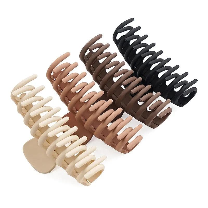 4pcs Handmade 11cm Keel Clip Sweet Girl Grab Clip Back of Head Shark Clip Frosted Fashion Hair Accessories