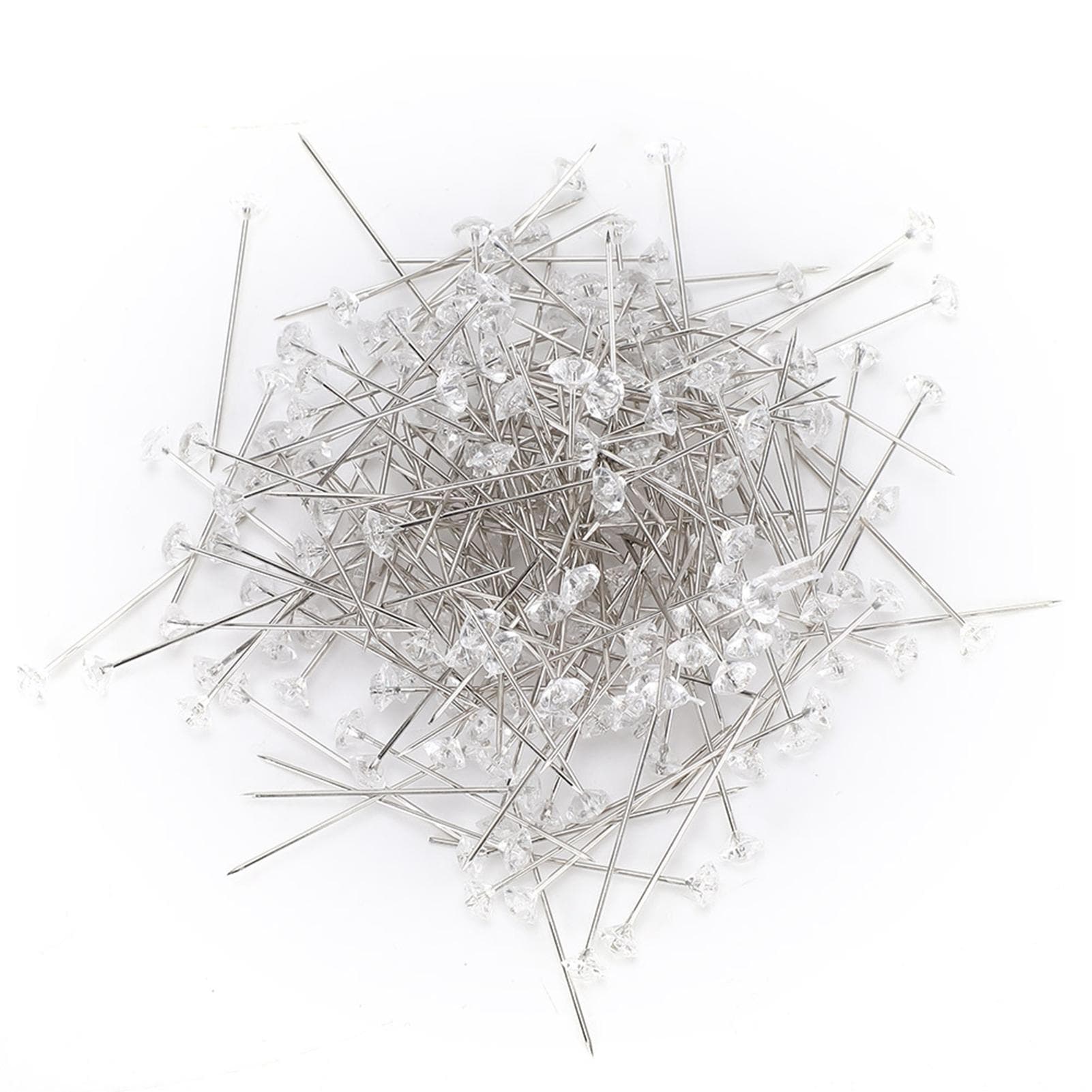 200Pcs Flower Bouquet Pins Brooch Sewing Crystal Head Pearl Needle for Wedding Jewelry Decoration
