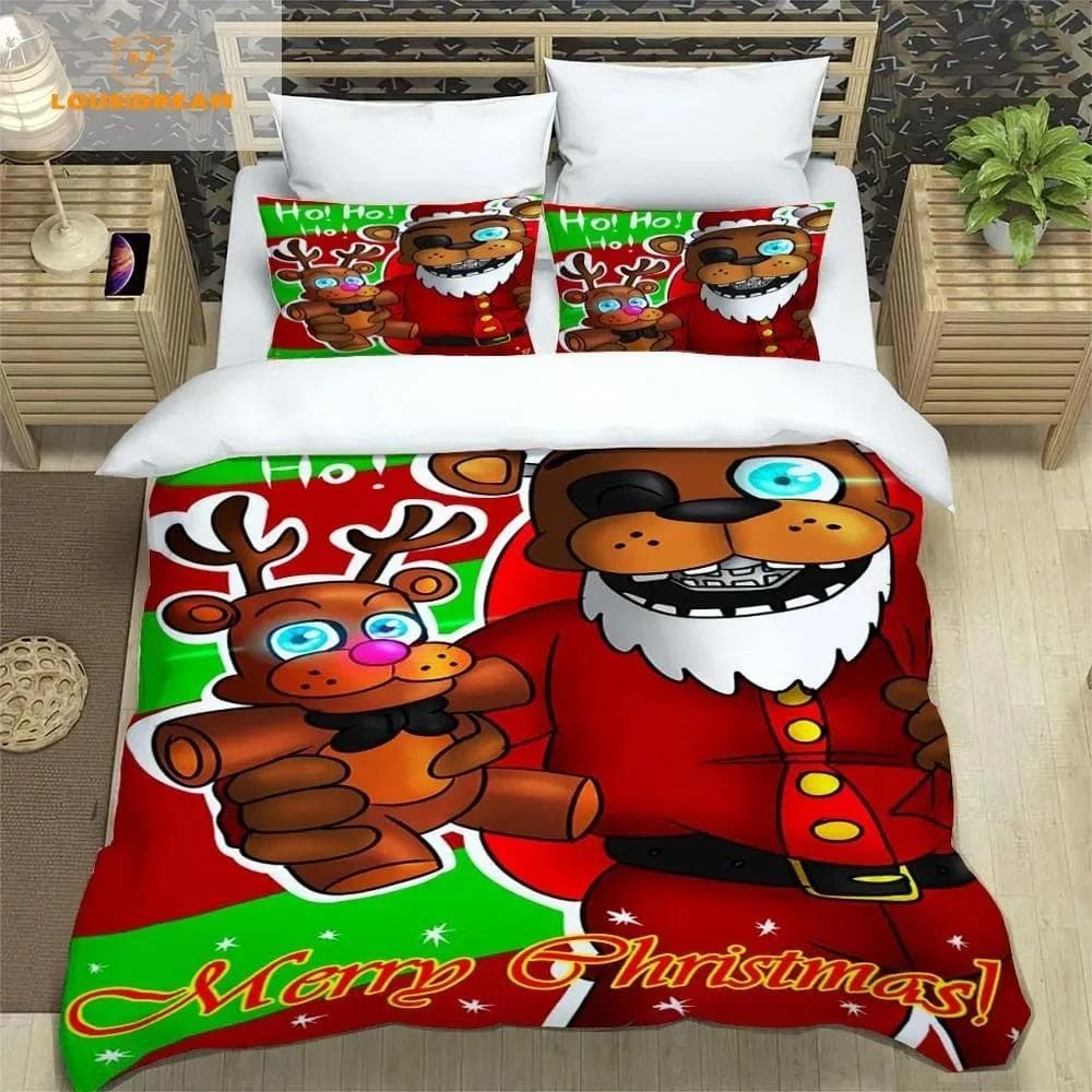 F-Five-Nights At Freddy´s FNAF Bedding Sheet Set King Twin Double Boys Bedding Mircofiber or Polyester Duvet Cover AU King(245x210cm)