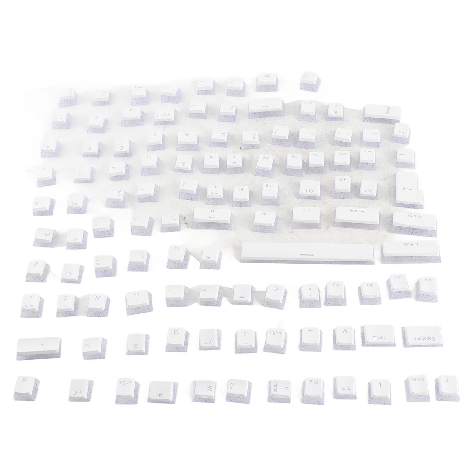 ABS Keycaps 108 Keys Double Layer Two Color Light Transmission Keycap for 61 87 104 108 Keys white