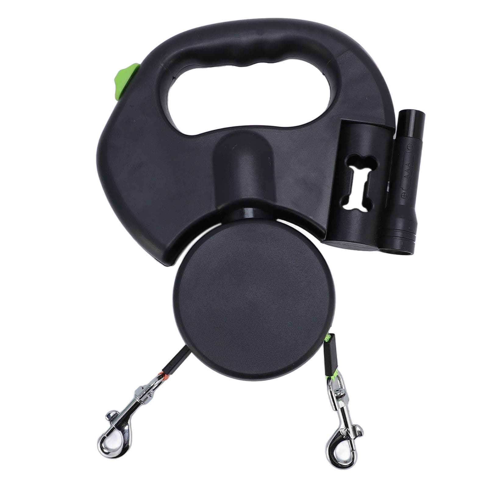 Dual Dog Retractable Leash Automatic Stretch Resistant Nylon Rope Pet Walking Leash for 2 Dogs Blue black