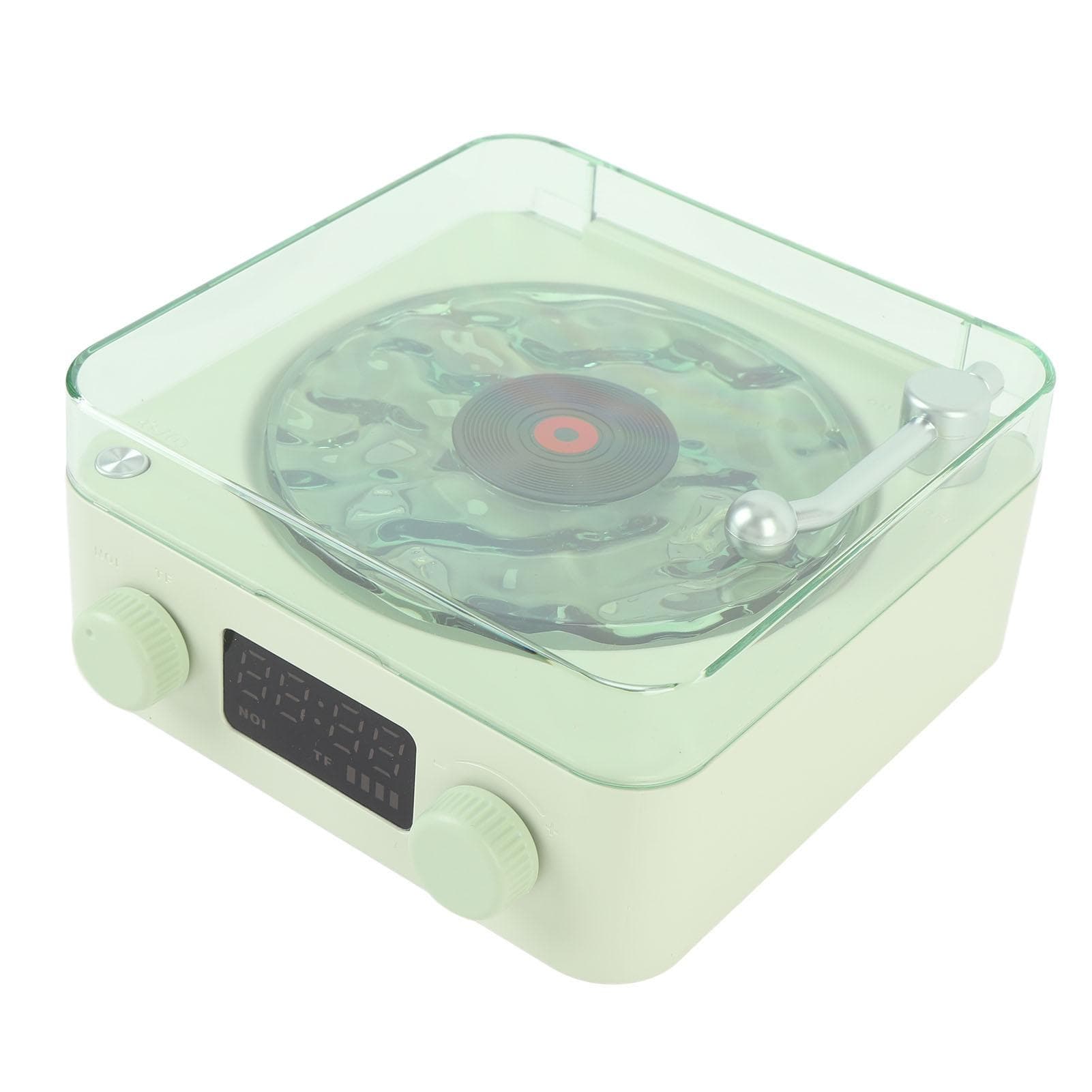 Record Player Bluetooth Speaker 4 Modes Adjustable Lighting and Time Vintage Record Model Speaker green