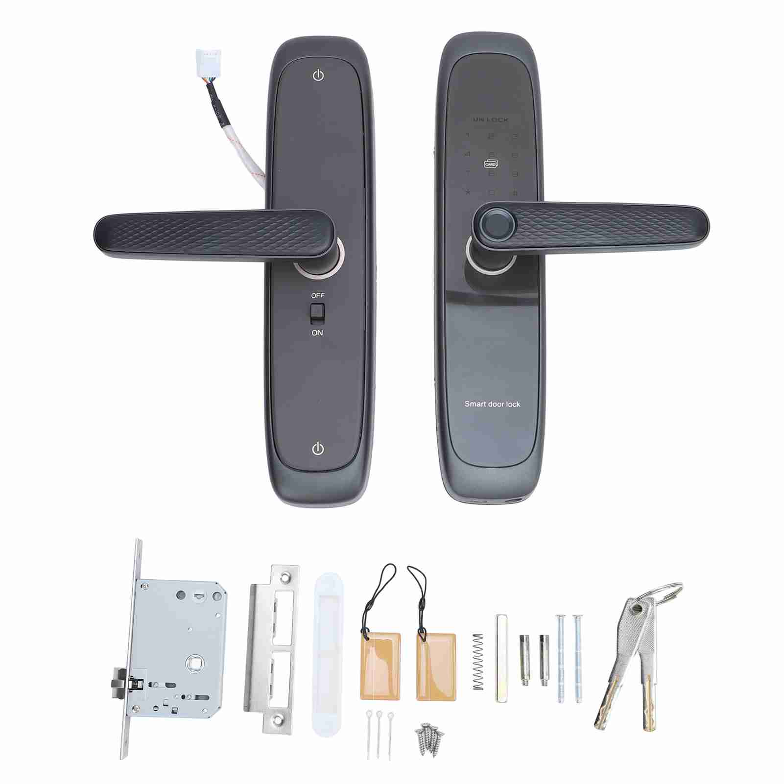 Fingerprint Keypad Door Handle Lock App Control Enhanced Safety Emergency Access Keyless Door Entry