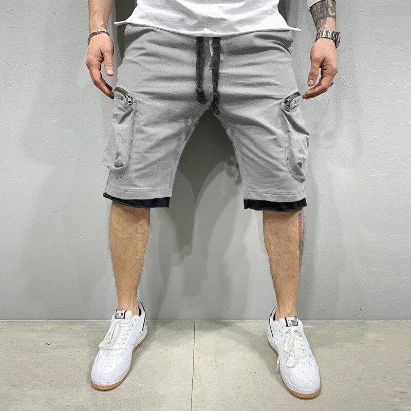 Men's Summer Loose Shorts Jogging Shorts Casual Fitness Street Shorts 2XL grey