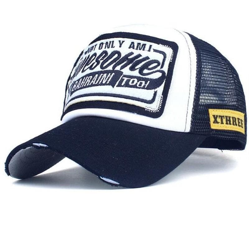 Spring And Summer New Mesh Embroidery Letter Awesome Baseball Cap Women's Baseball Cap Mesh Hat Men's Outdoor Sunscreen Cap Adjustable