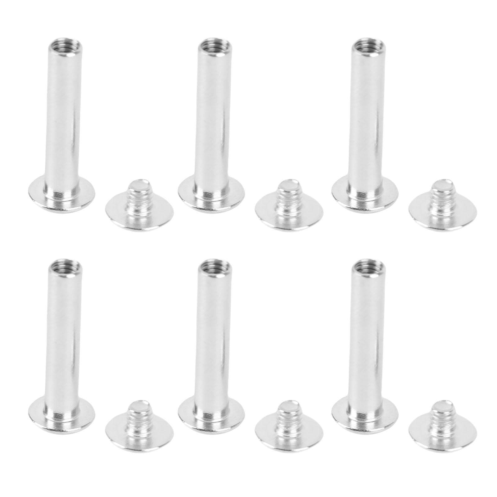 30 Set Leather Craft Rivets Stainless Steel Multifunctional Round Flat Cap Book Binding Posts Nail
