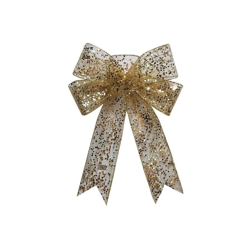 1pcs Christmas Decorative Bows Imitation Hemp Hand Crafted Ribbon Christmas Bow Knot Ornament for