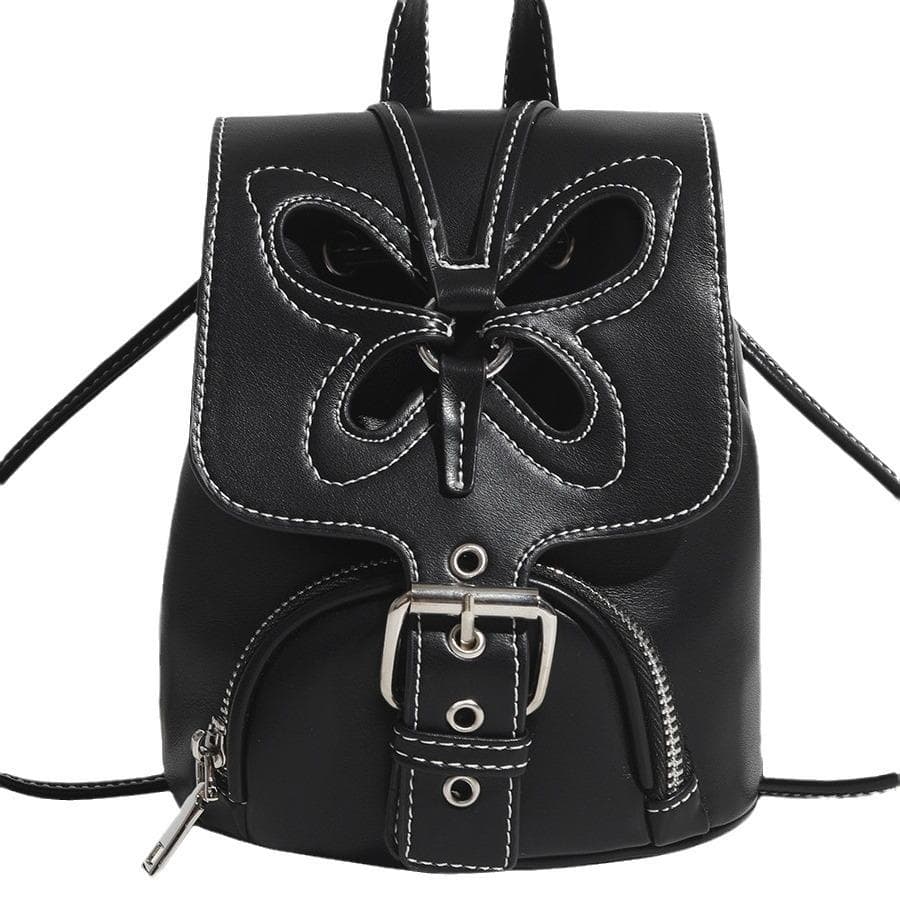 American Retro Hollowed-out Butterfly Mini Cute Backpack, Niche Design, Hot Girl Versatile Small Backpack black