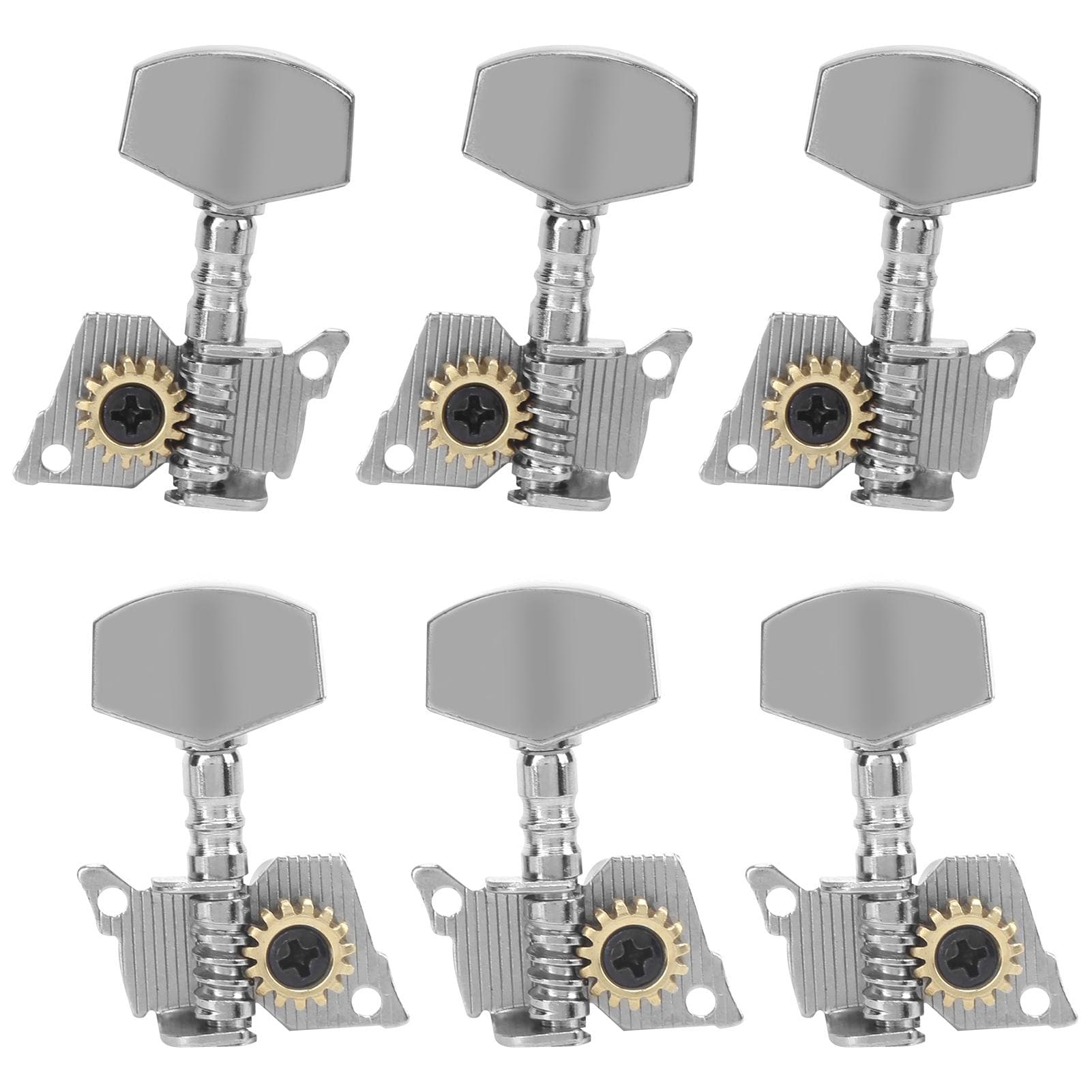 Guitar Tuning Pegs Keys Locking Tuners Machine Heads Silver Replacement Parts for Ukulele2 Left and