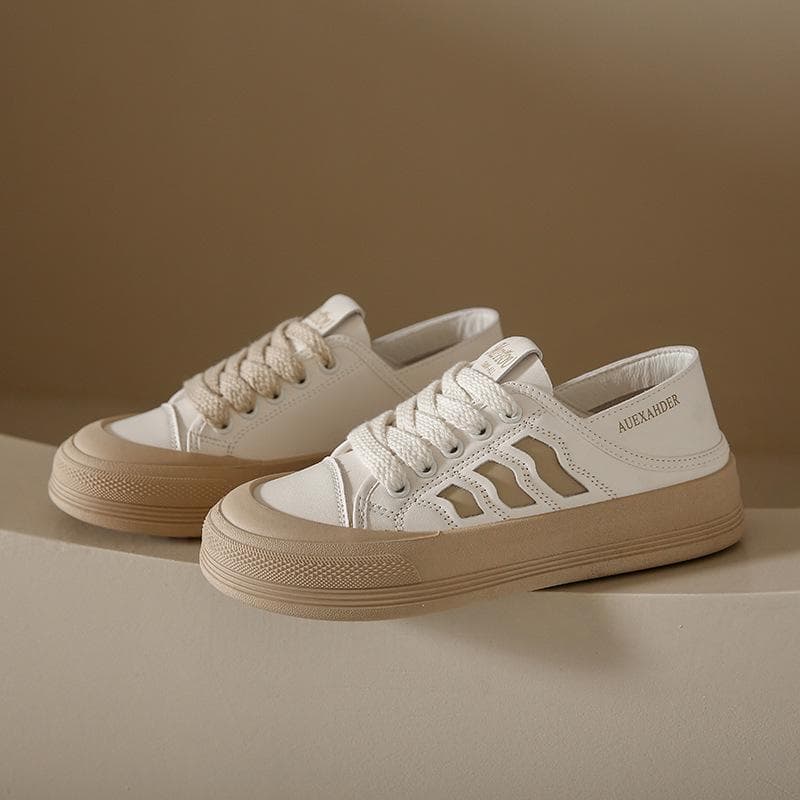 Korean Style Casual White Shoes Women's Spring Soft Sole Free Lace Two Wear Step on Heel All-match Sneakers 40