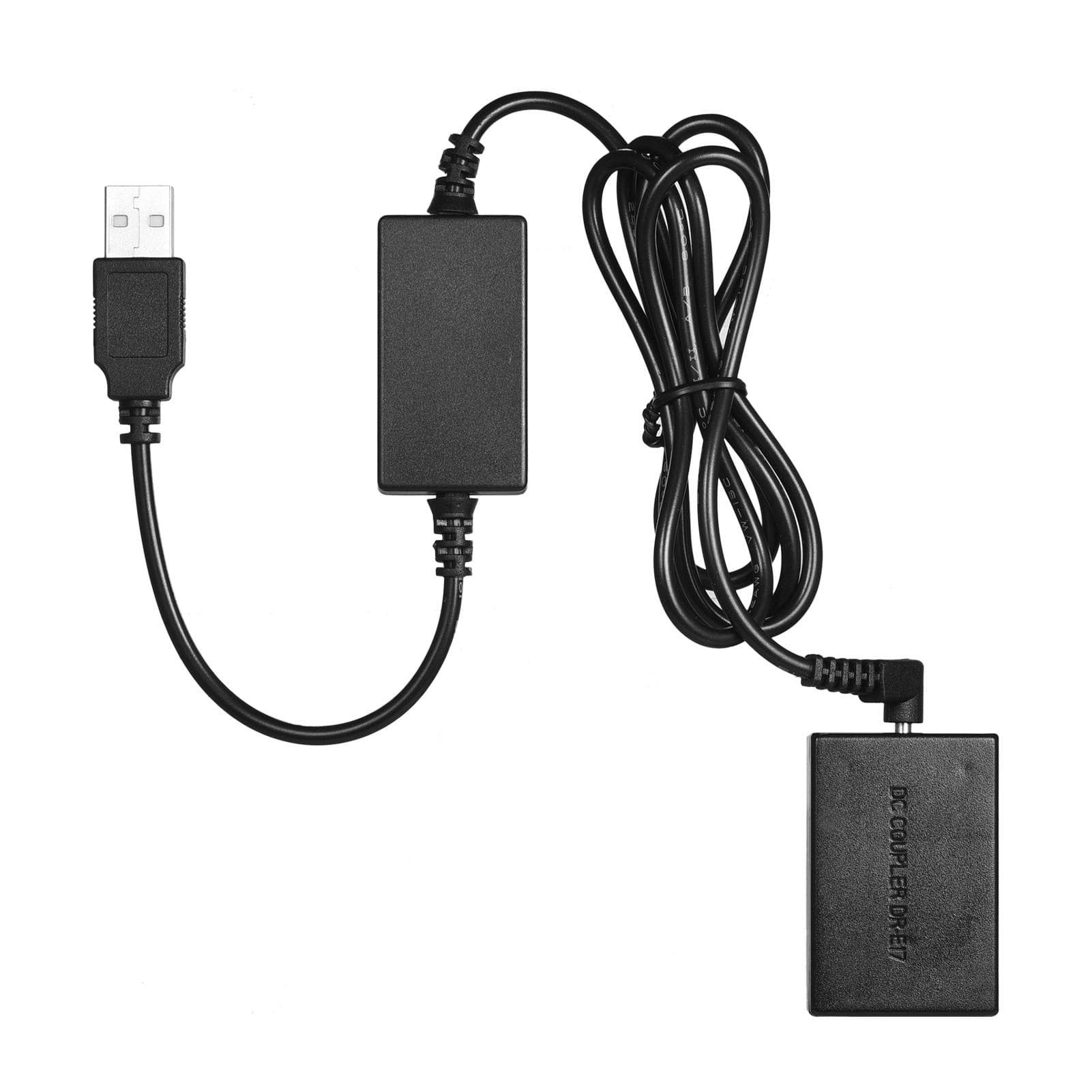 Andoer 5V USB to LP-E17 Dummy Battery Pack DC Coupler Adapter Replacement for Canon EOS M3/M5/M6 black