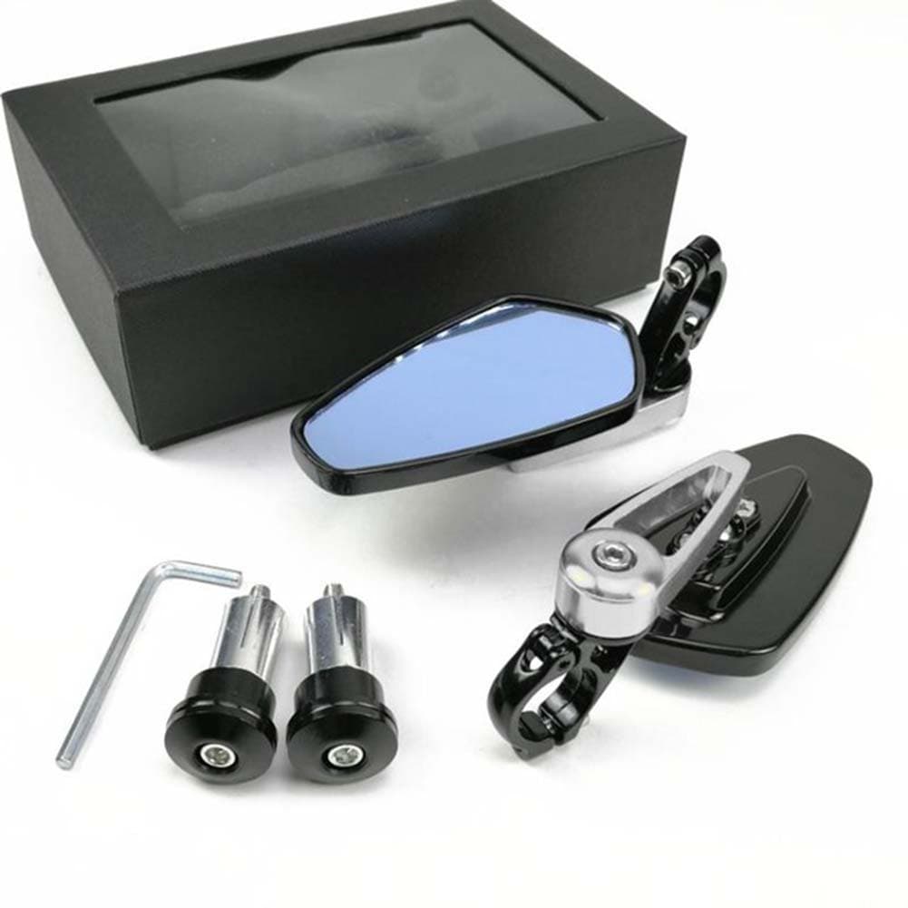 1 Pair Motorcycle Handle Bar End Side Mirror Rearview Rear View for MSX125 black