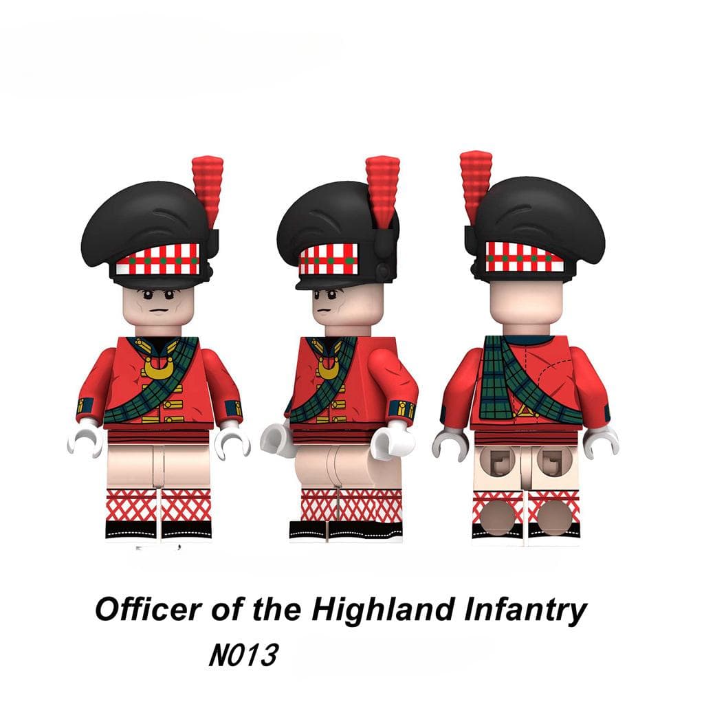 Napoleonic Wars Officer Highland Infantry Old Guard Building Blocks Action Figures Accessories Armor Head Kids Toys N013-016