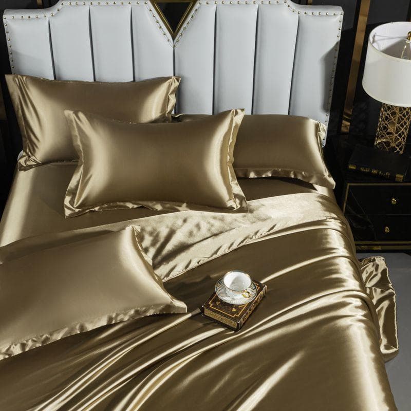 High End Home Emulation Silk Satin Bedding Set Luxury Single Double Duvet Cover Set High Quality King Queen Size Bedding Sets 180x220cm 1pc cover