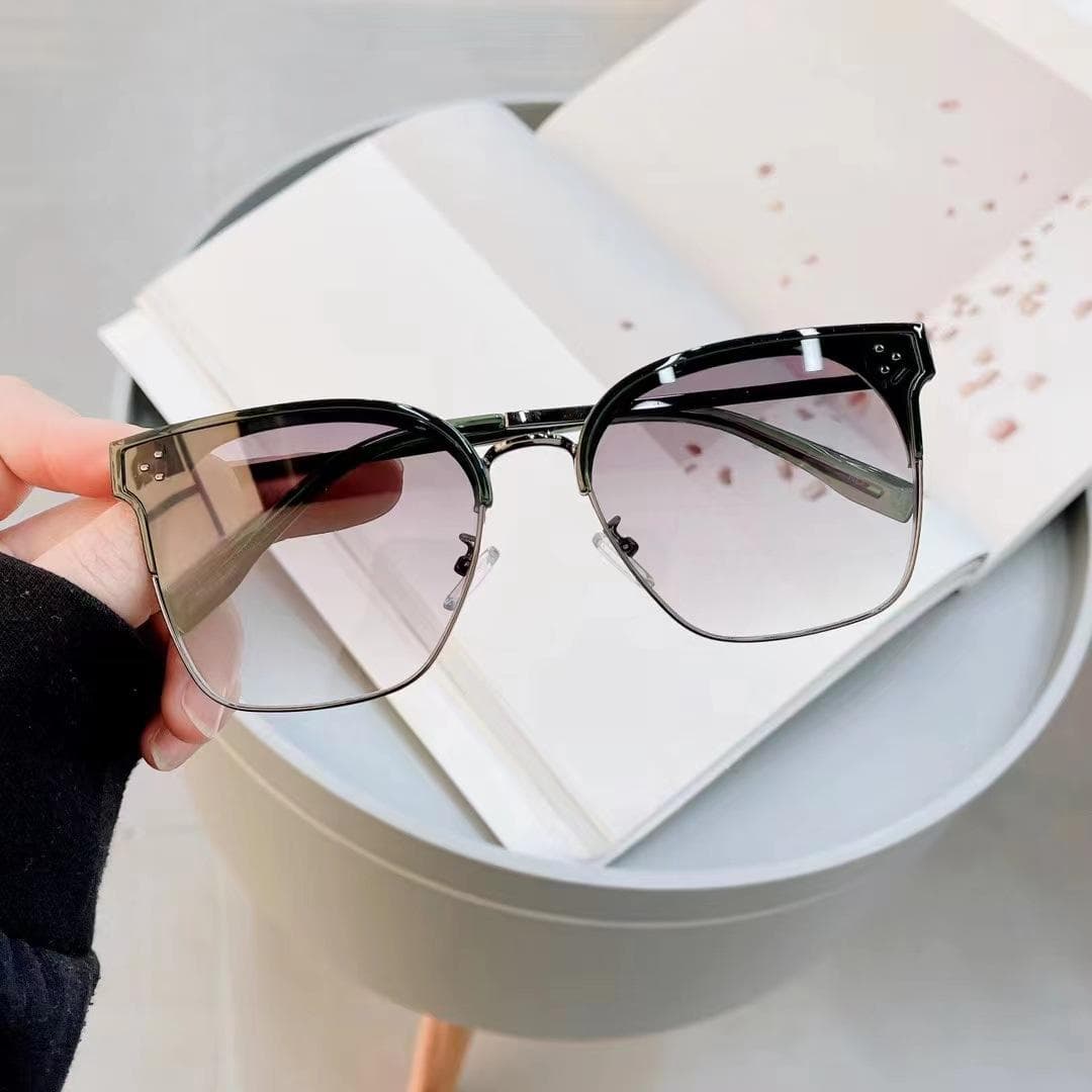 Stylish Designer Square Women Sunglasses High Quality Semi Rimless Female Sun Glasses Fashion UV Protection