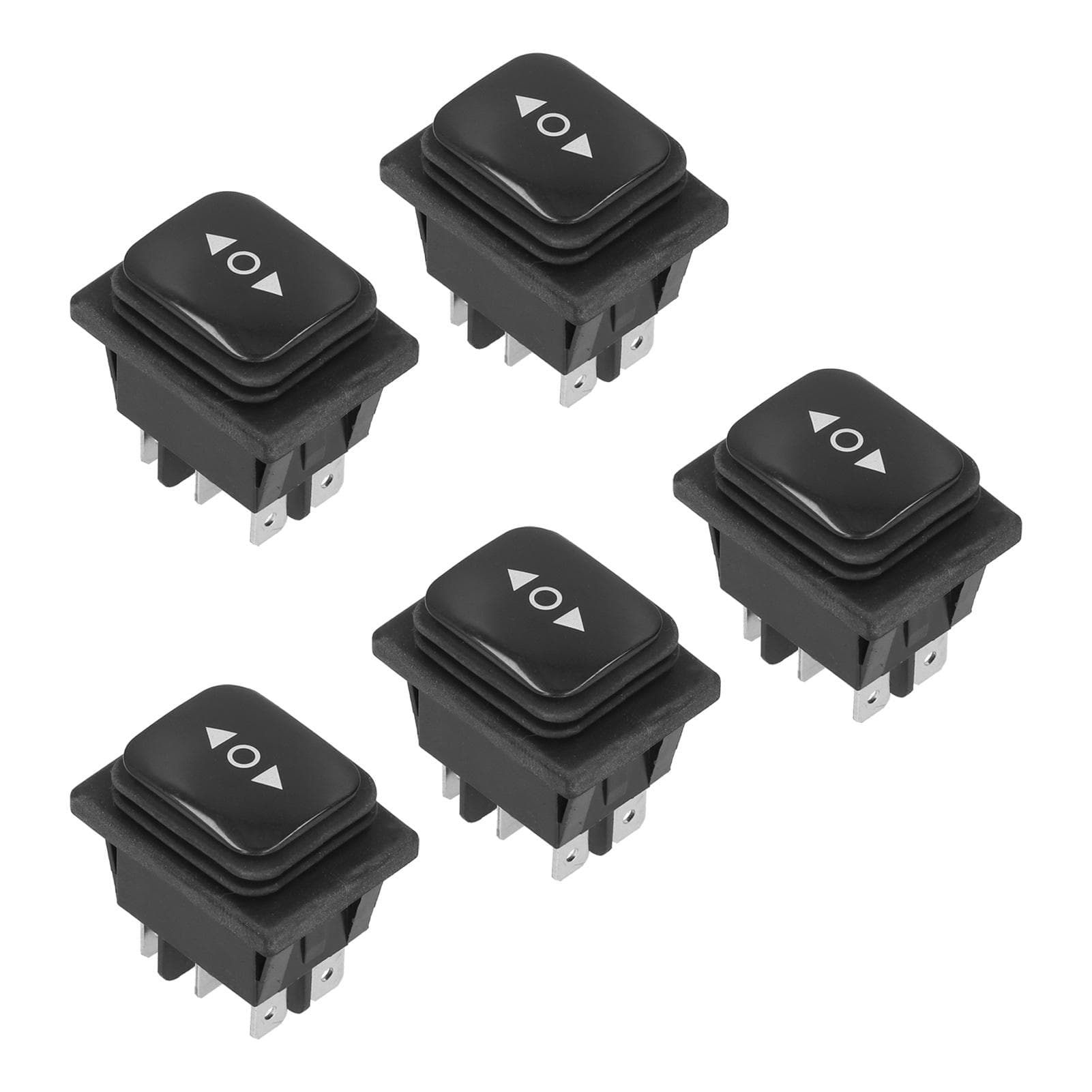 5Pcs Rocker Switch Boat Type Waterproof 6 Pin 3 Position Bilateral Reset AC125VAC250V