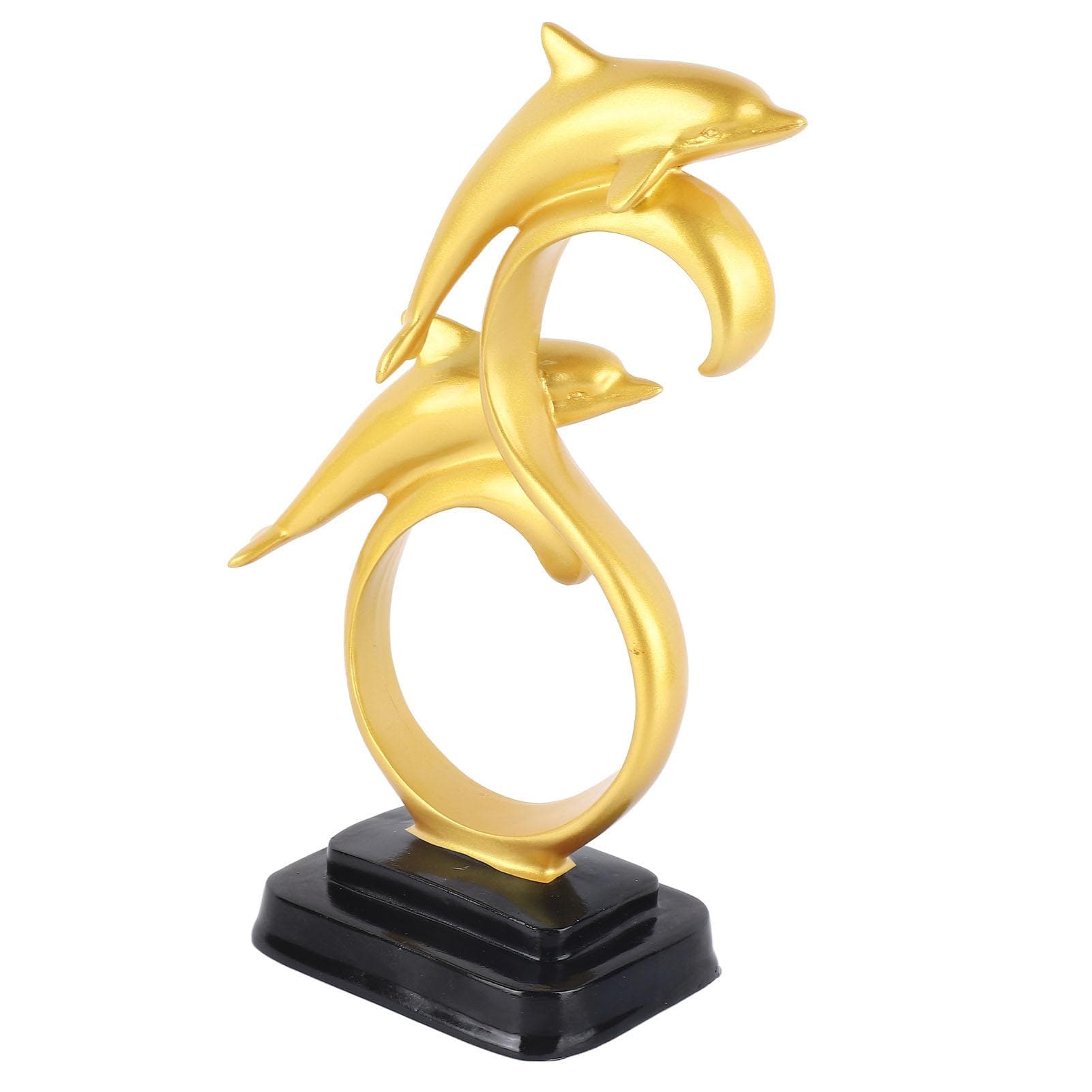 Dolphin Figurine Gold Color Elegant Simple Durable Resin Widely Used Dolphin Decor for Family