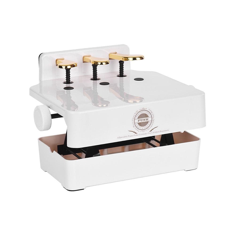 Piano Pedal Extender Bench for Kids Adjustable Height with 3 Pedals Children Piano Teaching Aid Acces white