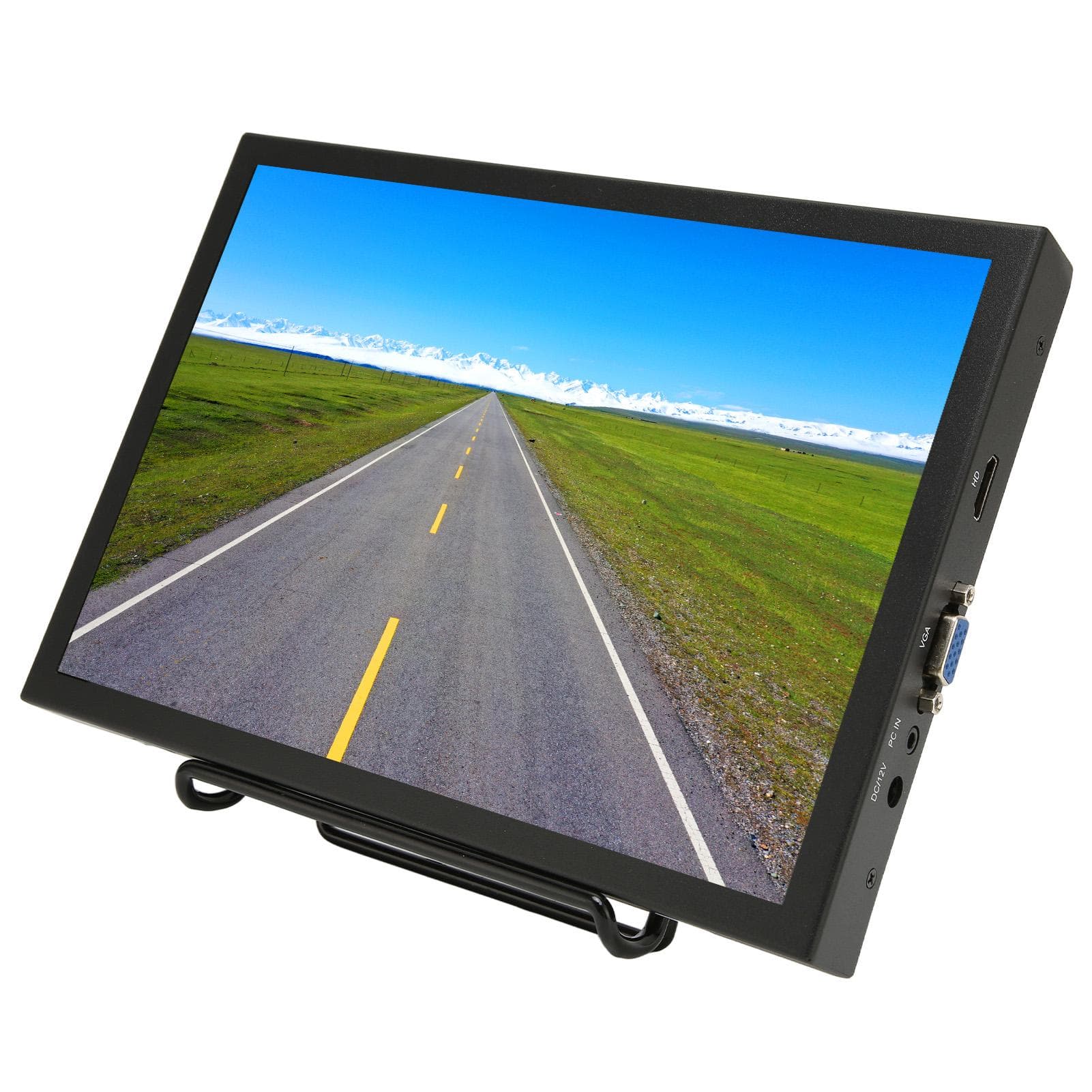 10.5in Small Monitor 1920x1280 FHD IPS Screen Portable Mini Monitor with Folding Stand for Laptop US Plug