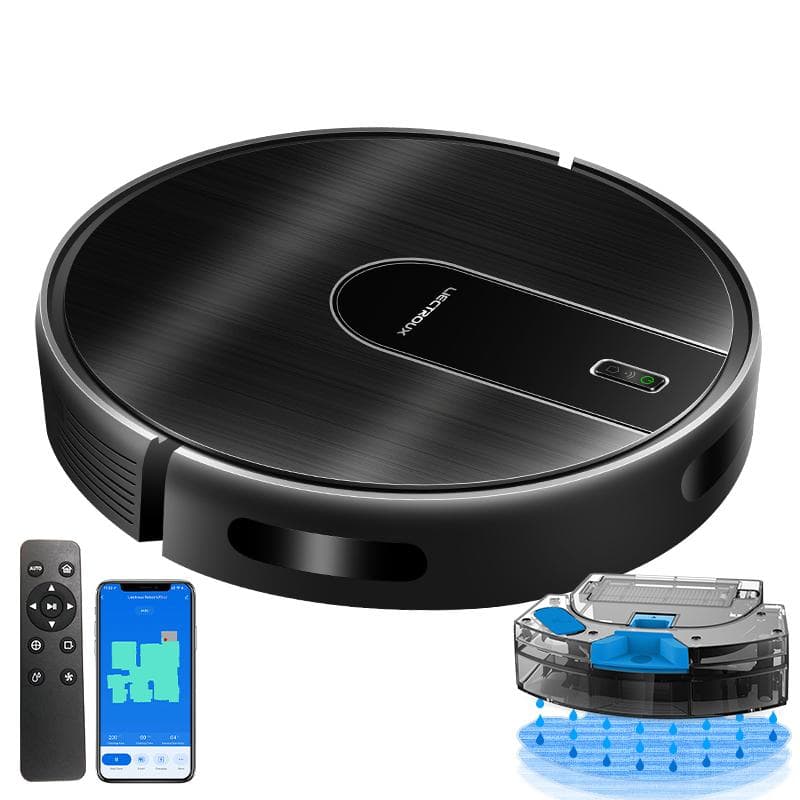 LIECTROUX N7S-U Robot Vacuum Cleaner, with Mop APP Control HomeCleaning Sweeping , map navigation, 4000PA black