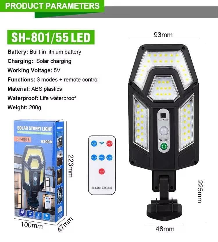 8000LM Ultra Bright Solar Lights Outdoor Waterproof External Solar Lamp Sunlight Motion Sensor Lighting 500ft² Yard Street Light black
