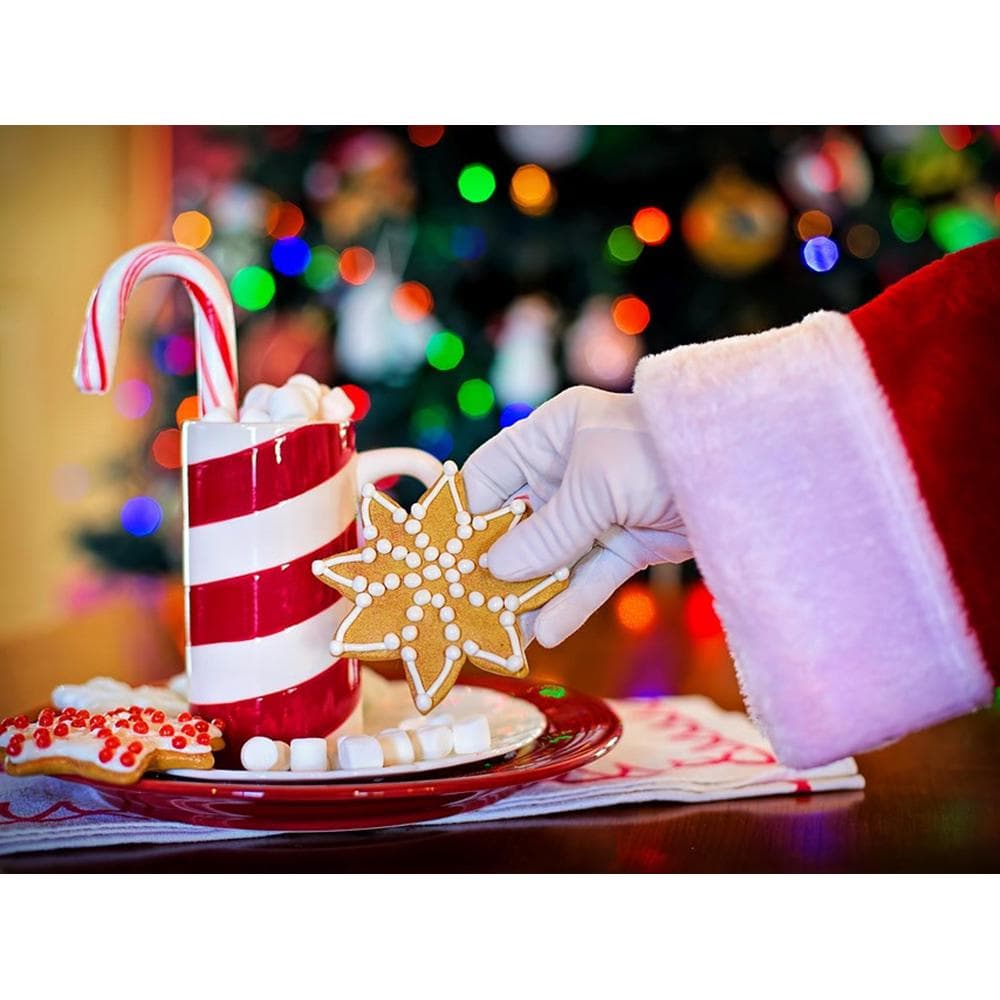 Diamond Mosaic Cartoon Christmas Cookies Picture Rhinestone Painting Wallpaper Christmas Decorations 20X30CM