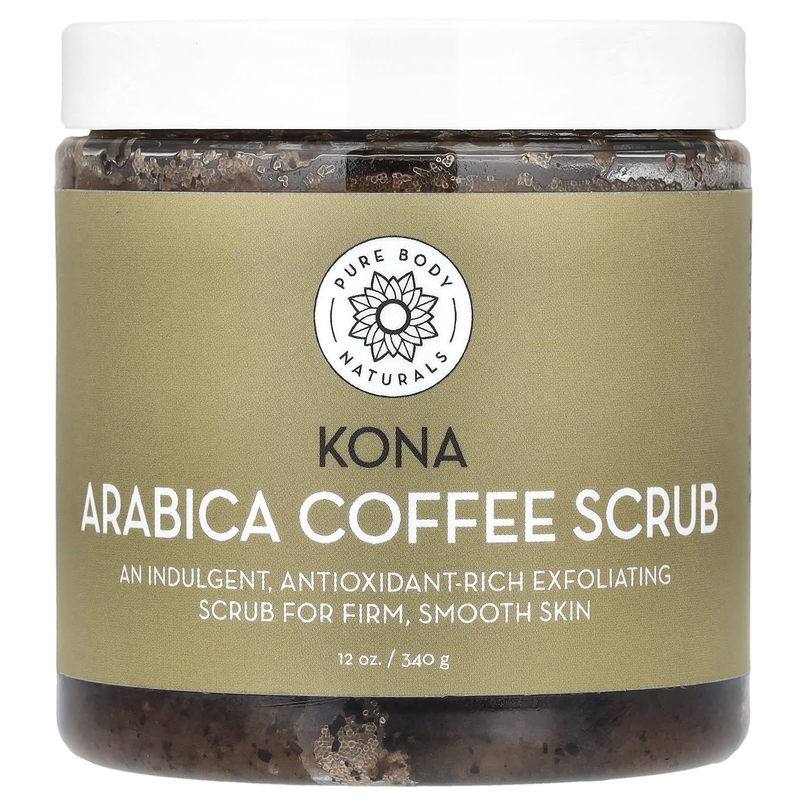 Pure Body Naturals, Kona Arabica Coffee Scrub, 12 oz (340 g)