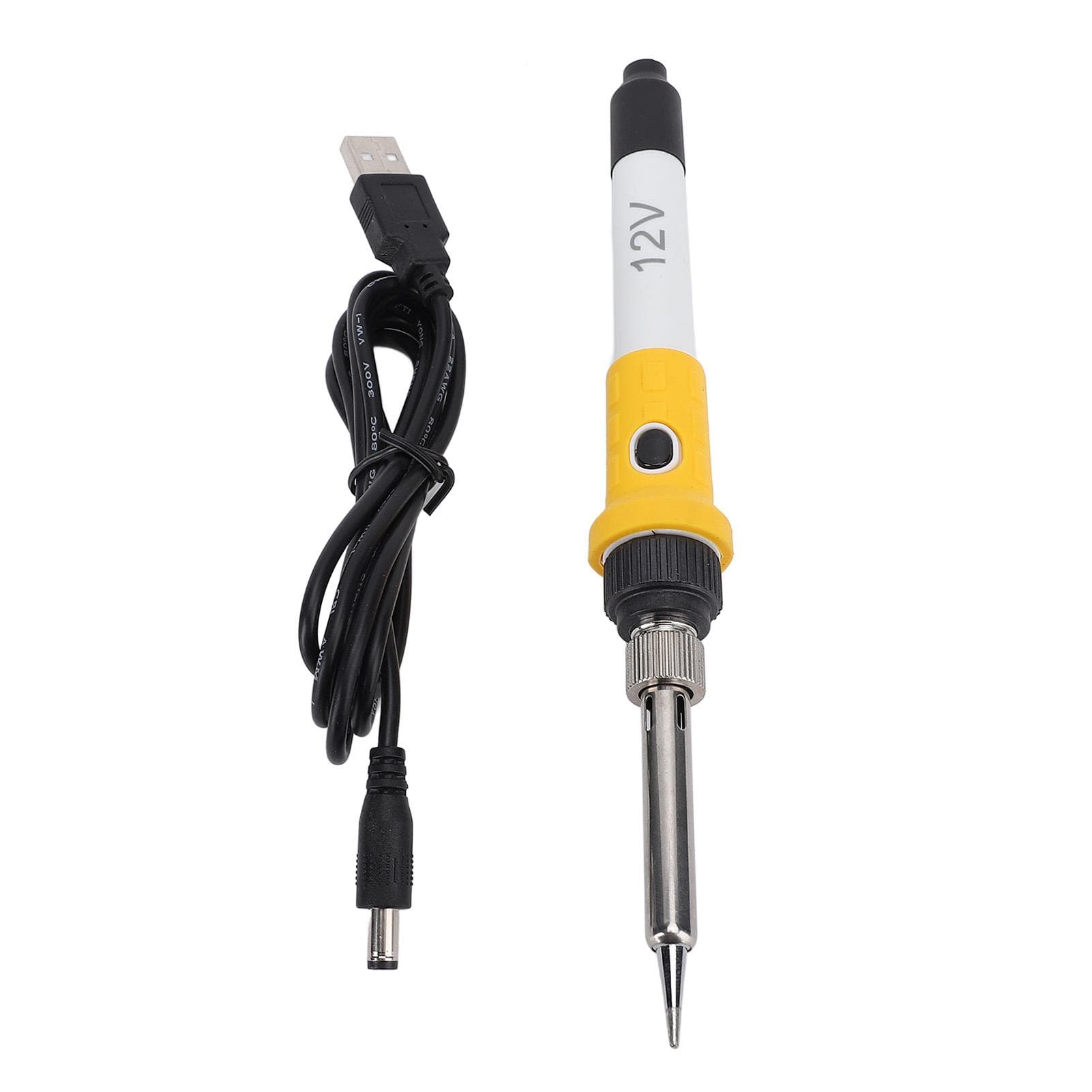 Electric Soldering Iron White DC 12V Insulated Silicone Handle Portable Car Clip Soldering Iron for