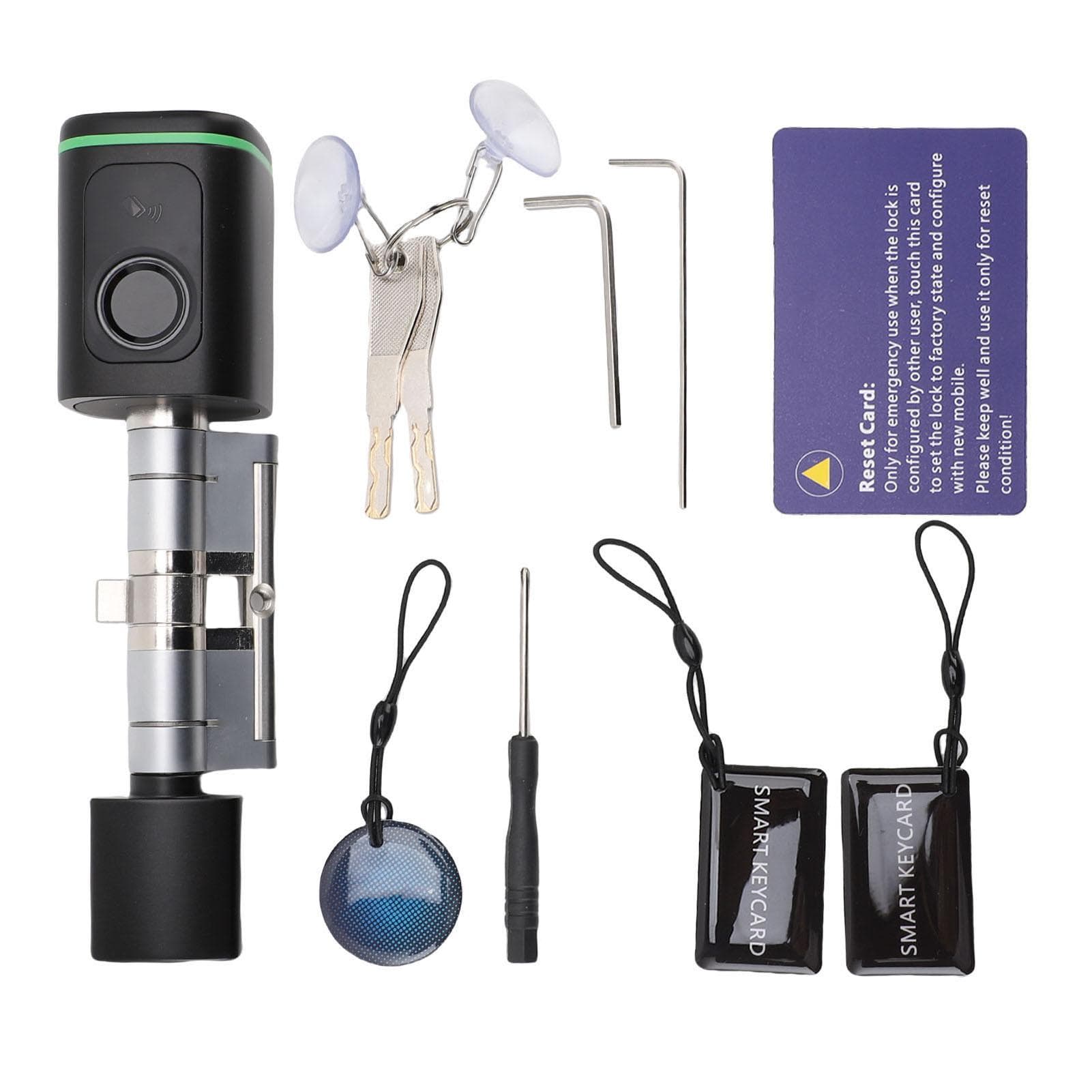 Smart Electric Keyless Entry Lock with 2 Keys Fingerprint Bluetooth Lock Cylinder for Tuya Smart