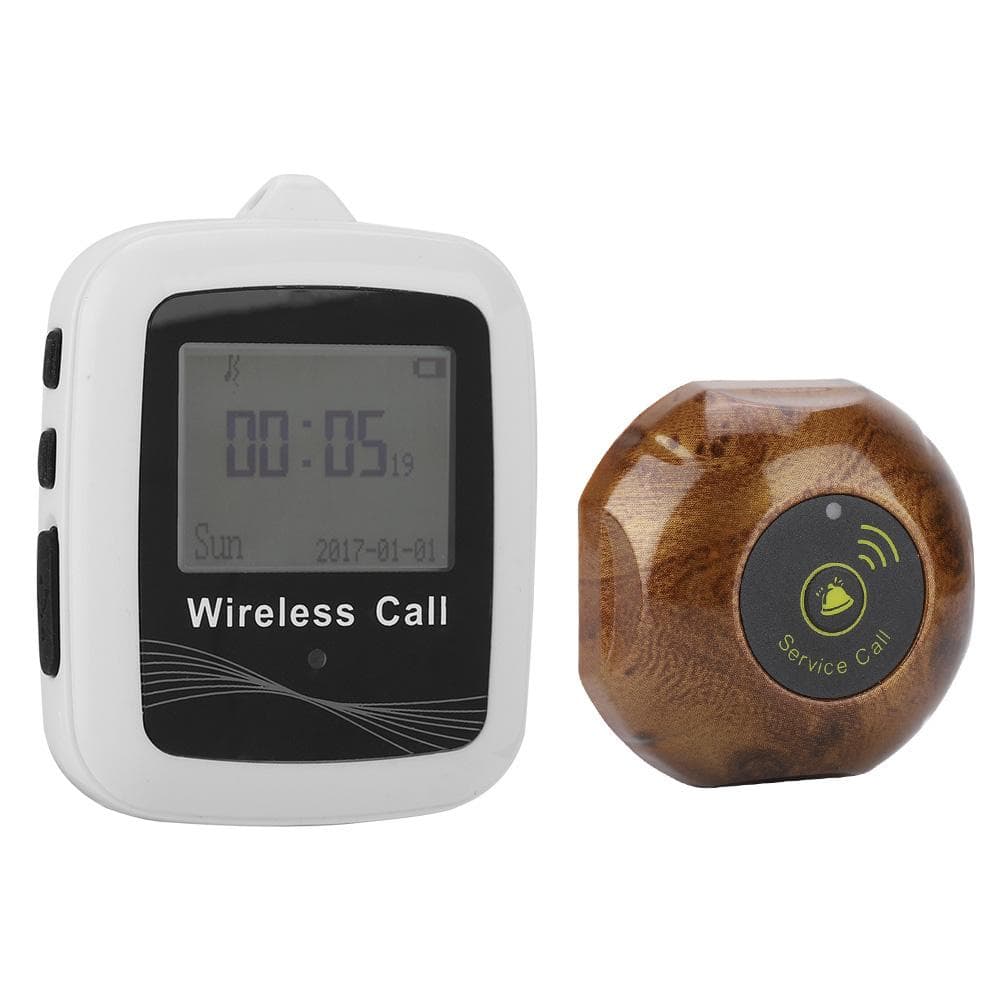 Caregiver Wireless Pager Restaurant Paging System 1 Mobile Receiver+10 Waterproof Pager( US Plug