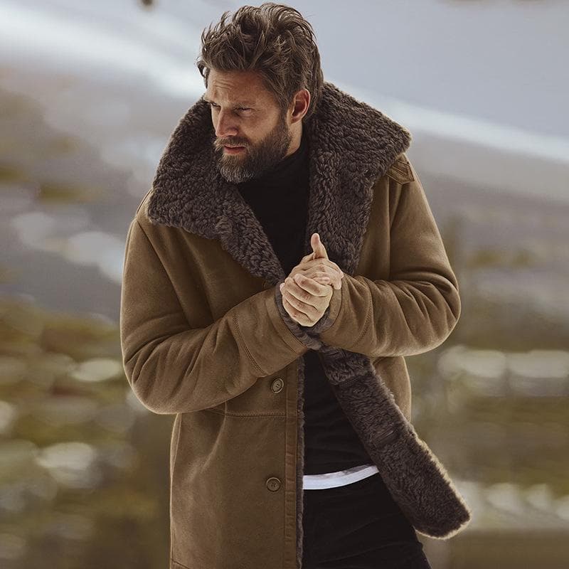 Tops Winter Jackets Warm Furry Coats Men's Coats 3XL brown
