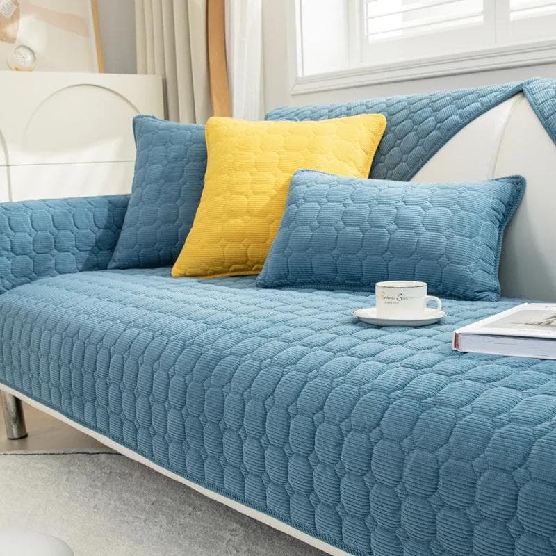Universal Sofa Towel Cover Thicken Plush Sofa Cover European Slip Resistant Couch Cover Sofa Towel for Living Room Decor A 70x70cm 1pc
