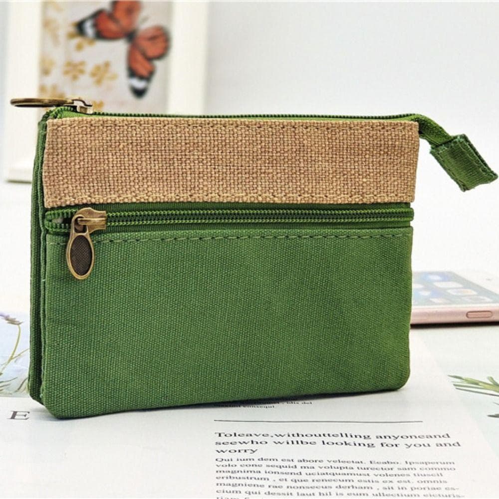 Women's Short Wallet Cotton Coin Purse Female Cloth Mini Money Pouch Card Bag Ladies Little Handbag for Women Girls green