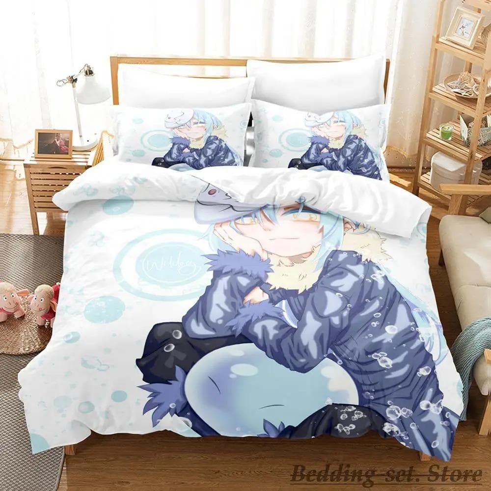 Rimuru Tempest Bedding Set Single Twin Full Queen King Size Bed Set Adult Kid Bedroom Duvetcover Sets Anime Kawaii EU Double 200x200cm