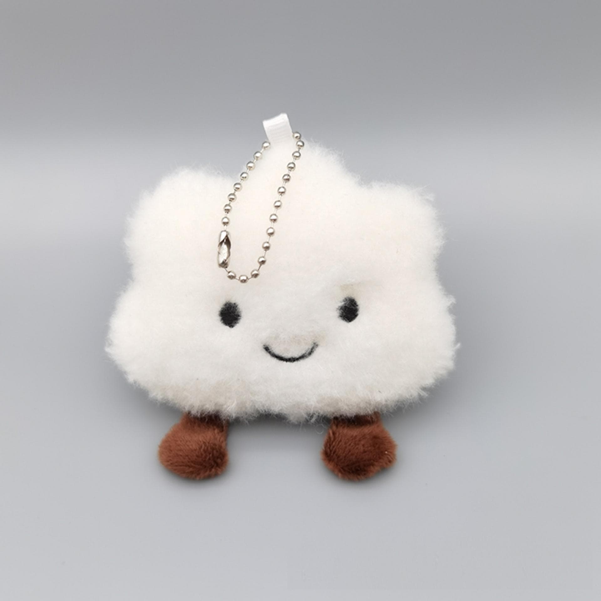 Cute and Creative Cartoon Smiling Face Cloud Plush Doll Pendant Keychain Bag Pendant Girl Bag Accessories white