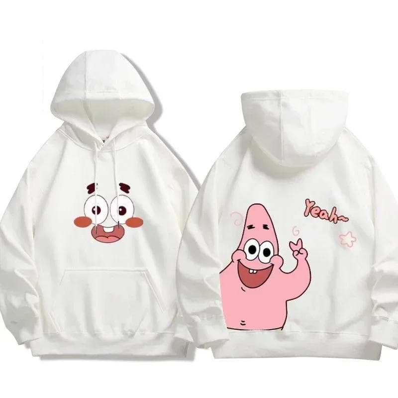 2025 MINISO Animation Spongebob Squarepants Sweatshirt Cartoon Polyester Hoodies for Autumn and Winter Thin or Fleeced Long-Sleeved Hooded 140