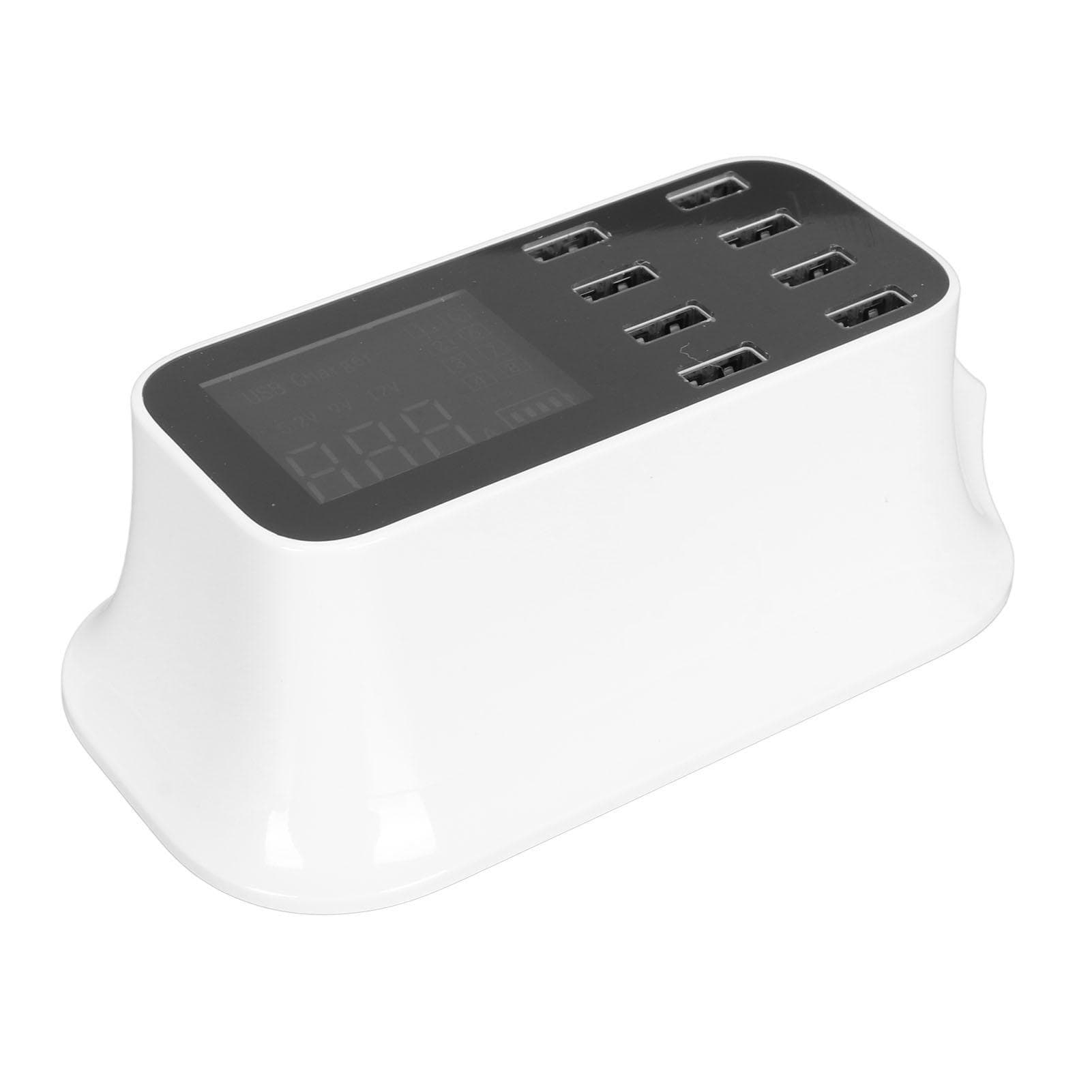 8 Port USB Charging Station Fast Charging Port USB Charger Station with LED Display Screen for UK Plug