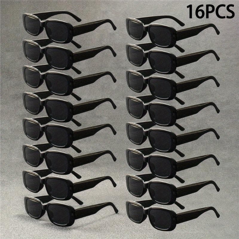 16pcs Vintage Women Square Glasses PC Frame for Parties Weddings Festivals Fashion Accessories